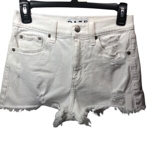 Daze Denim Shortie Shorts Sz 27 White Casual Festival Distressed Summer Beach